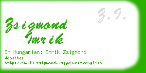 zsigmond imrik business card